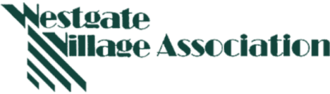 Westgate Village Association logo on black background.